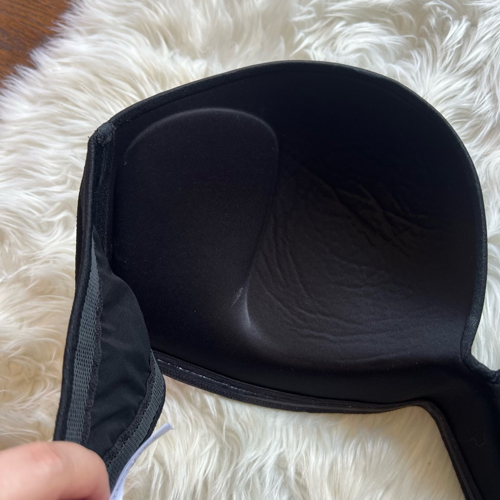 Delimira Womens Bandeau Strapless Bra Black Wire Free Padded Stretch 42DD - Picture 3 of 6